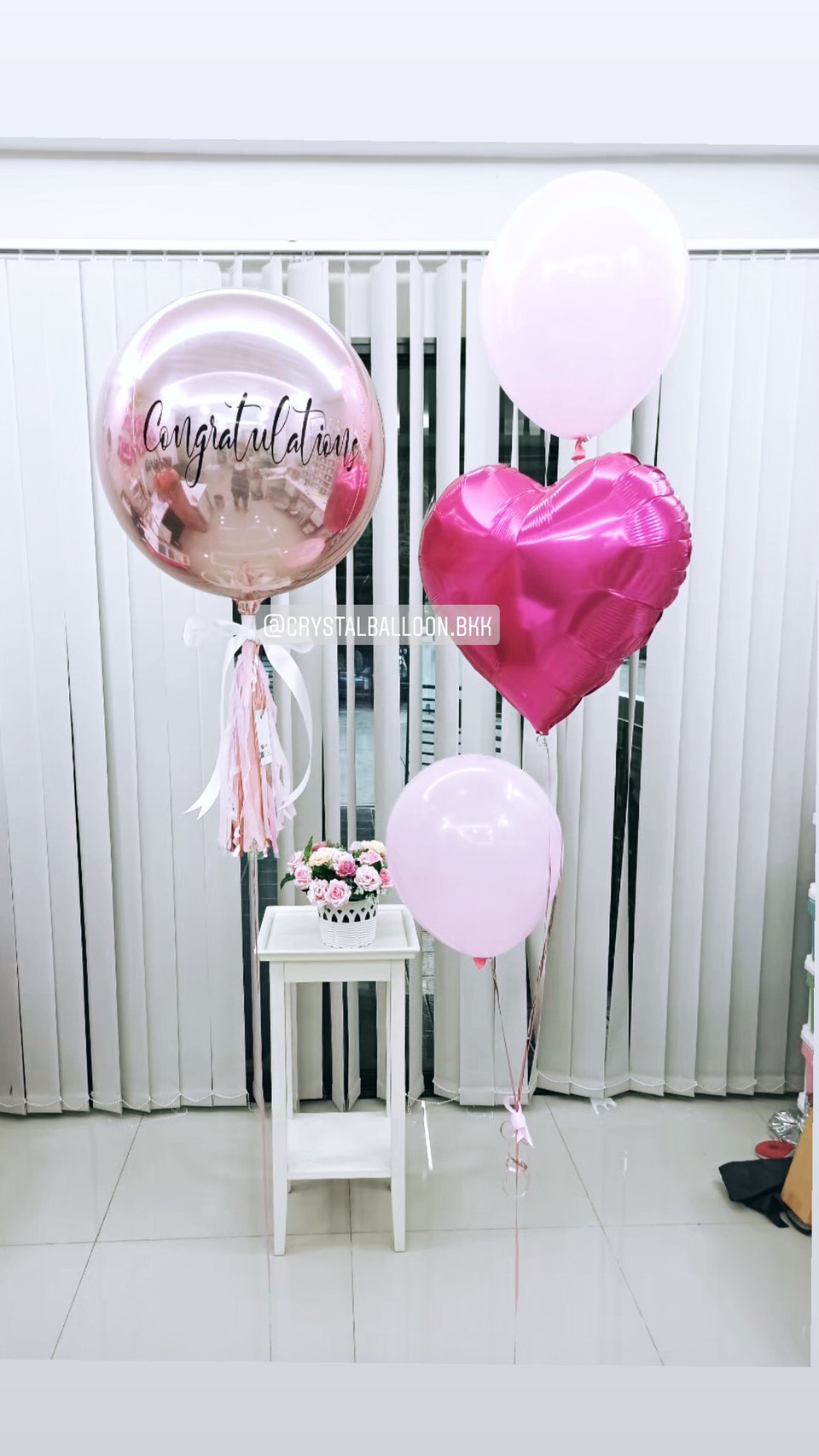 ลูกโป่ง แสดงความยินดี ฟอยล์กลม USA ขนาด 18" สีโรสโกล พร้อม ลูกโป่ง 2 ลูก,ฟอยล์หัวใจ ขนาด 18" 1 ชิ้น พร้อมตกเเต่ง สามารถเปลี่ยนสีลูกโป่ง/เปลี่ยนข้อความได้