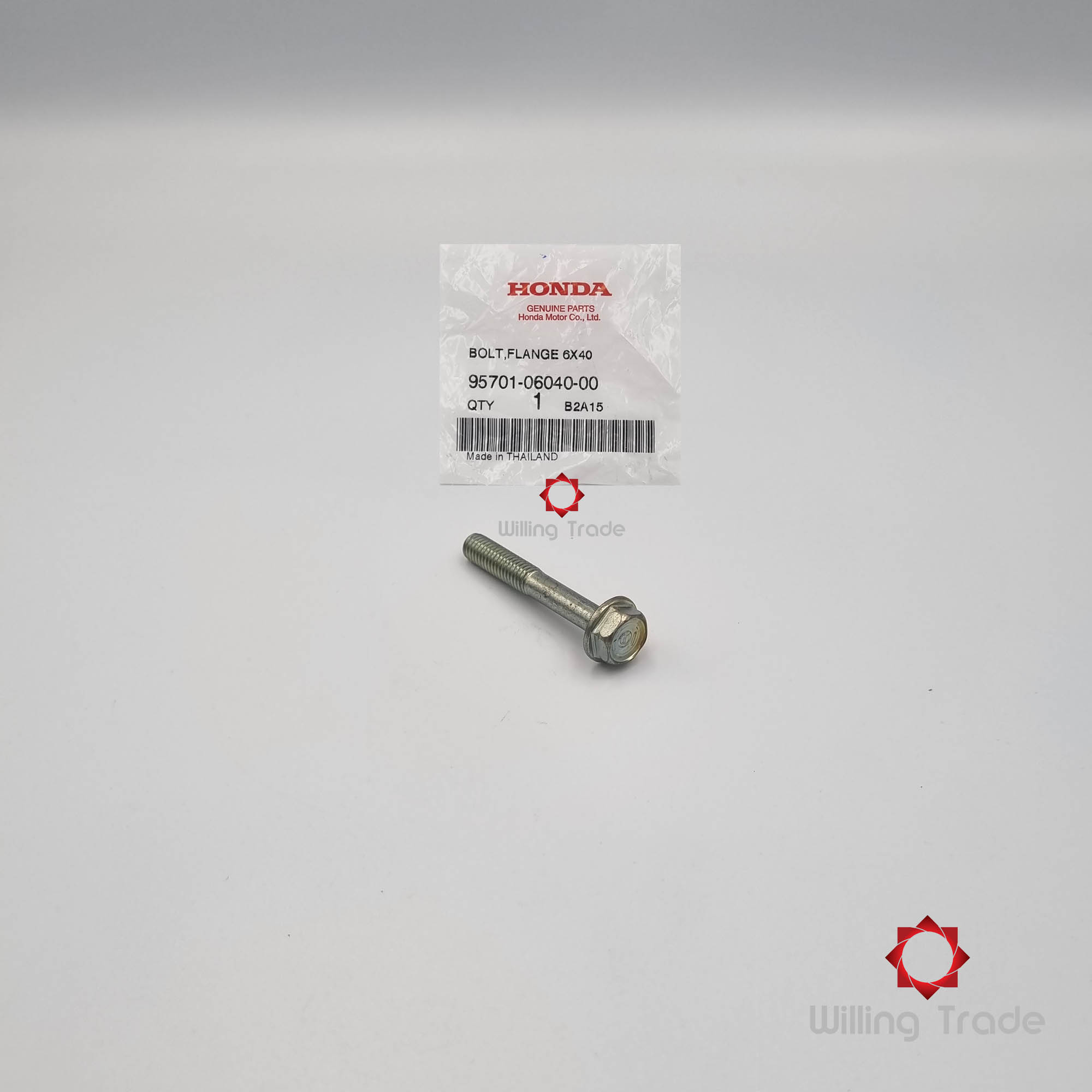 โบ้ลท์หน้าแปลน,6x40 ...(B328)HONDA: (95701-06040-00) SCOOPY-I, CLICK และรุ่นอื่น. แพ๊คละ 1 ชิ้น... [แท้ศูนย์ 100%] ...BOLT,FLANGE,6x40