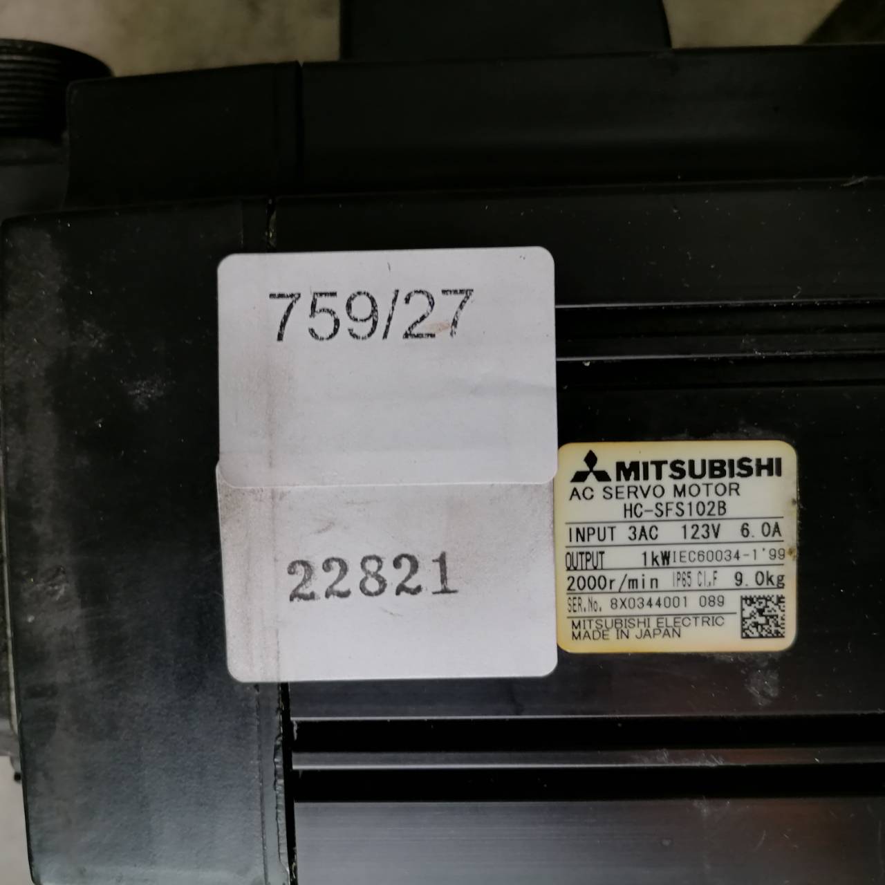 SERVO MOTOR “ MITSUBISHI ” รุ่น HC-SFS102B