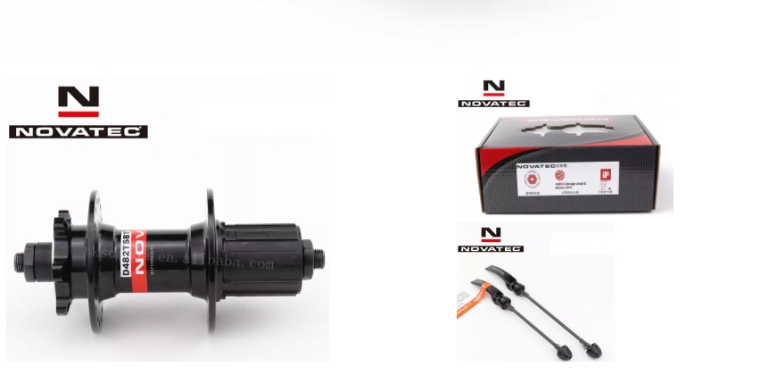 ดุมเสือภูเขา ดุมดิส Novatec 6 รู ซีลแบริ่ง D042SB+D841SBT หน้า/หลัง 32H โม่อลู สีดำ และสีแดง ปี 2019