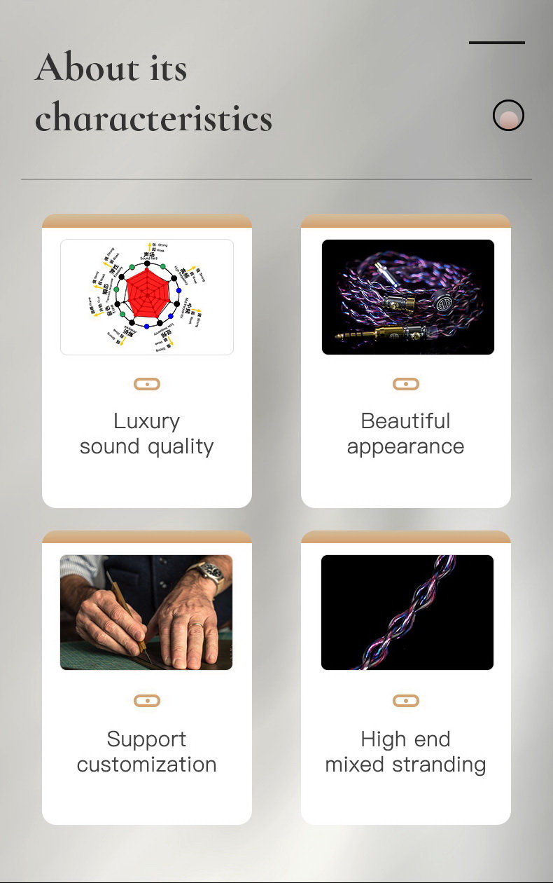 ขาย Hakugei Soul สายอัพเกรดหูฟังถักผสม Silver, Blue, Red, Black แบบ Litz