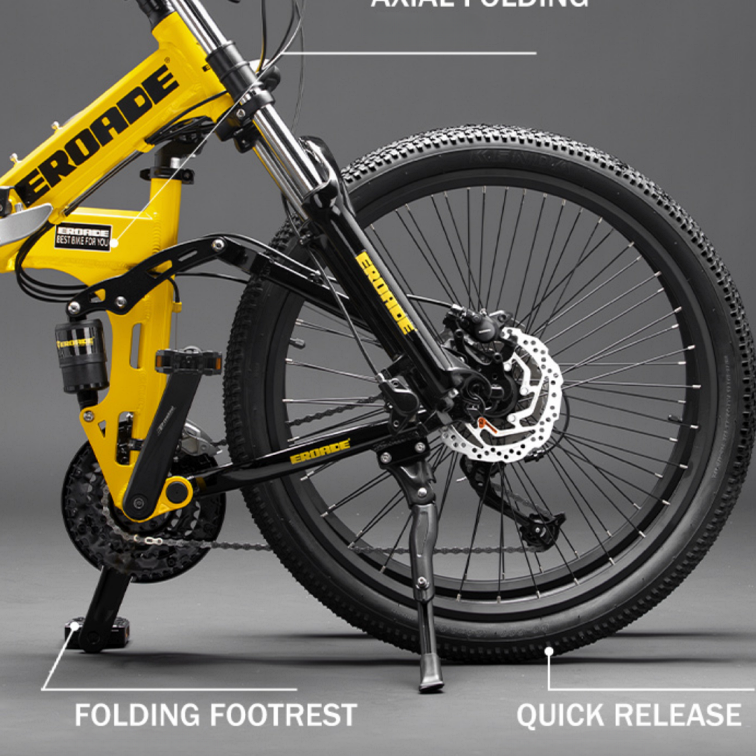 จักรยานพับ EROADE Power Mech-X1 จักรยานเสือภูเขาสไตล์ German โช้คคู่ เฟรมอลูมิเนียม ดิสก์เบรก ระบบเกียร์ Shimano 24sp, ล้อ 26นิ้ว
