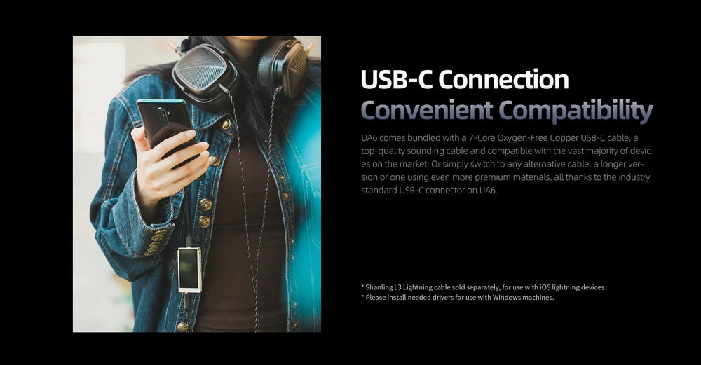 Shanling UA6 DAC/AMP พกพาชิป Cirrus Logic CS43131 x4 รองรับ 32bit/768kHz, Hi-Res ประกันศูนย์ไทย