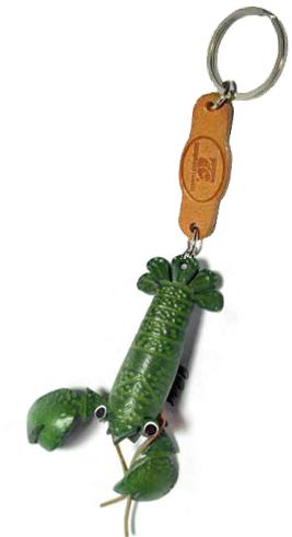 พร้อมส่ง พวงกุญแจหนังแท้ Handmade รูปกุ้งล็อบสเตอร์