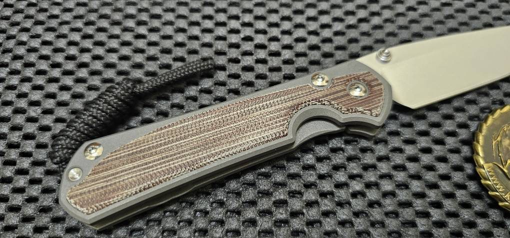 CHRIS REEVE KNIVES - SMALL SEBENZA 31 - LEFT HANDED - NATURAL CANVAS MICARTA INLAY - DROP POINT (มือซ้าย)