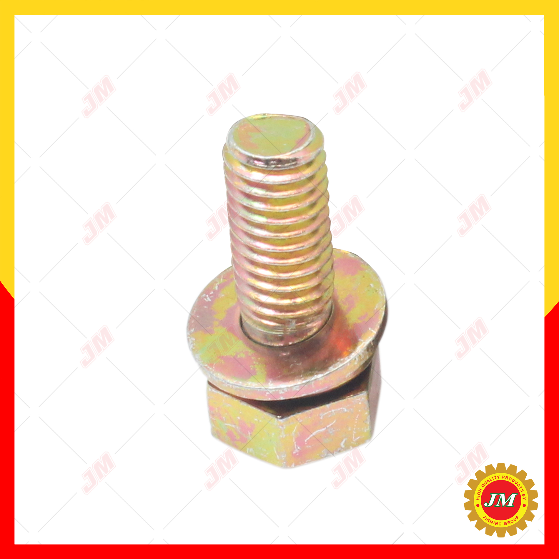 น๊อตเกลียวซ้าย 8 มม. ตัวผู้ พร้อมแหวนรอง [1 ชุดมี 4 ชิ้น]