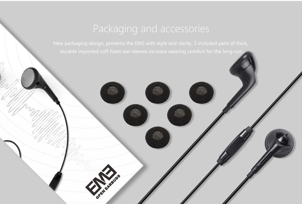 หูฟัง FiiO เอียบัด รุุ่น EM3 หูฟังแบบเปิดมีไดรเวอร์ขนาดใหญ่ เพิ่มพลังขับ เหมาะสำหรับเครื่องเล่นเพลงและโทรศัพท์