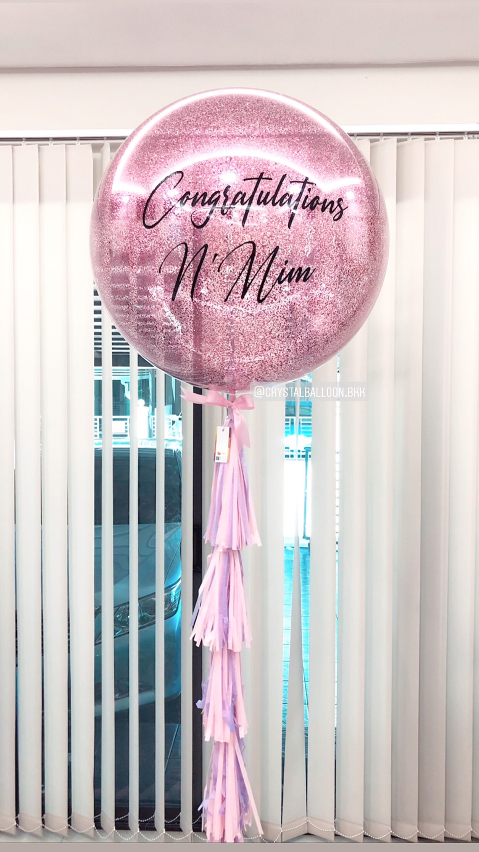 ลูกโป่ง แสดงความยินดี Bubble ขนาด 36" โทนสีม่วง พร้อมตกแต่ง สามารถเปลี่ยนขนาด/เปลี่ยนข้อความได้