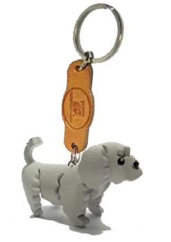 พร้อมส่ง พวงกุญแจหนังแท้ Handmade รูปหมาพุดเดิ้ล