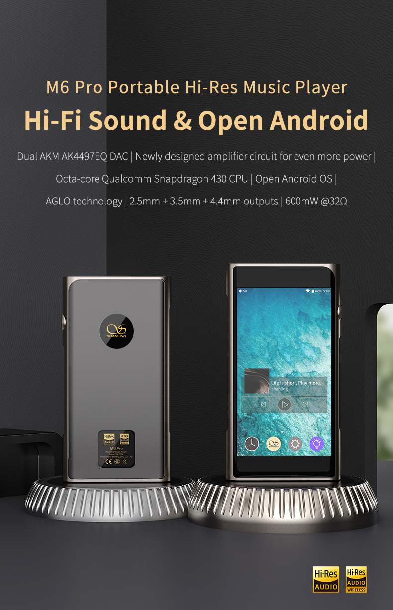 ขาย SHANLING M6 Pro DAP พกพาชิป Dual AK4497EQ รองรับ 32bit/768kHz , Dual Hi-Res