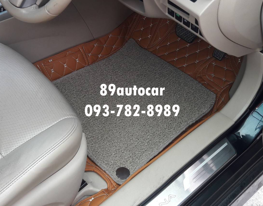 พรมรถ Nissan Teana L33 ปูพรม7D สีน้ำตาลอ่อน + ไวนิลดักฝุ่นสีครีม เข้ารูป