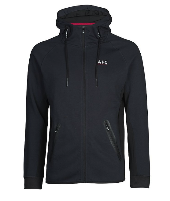 เสื้อฮู้ดอาร์เซนอล Leisure Funnel Neck Zip สีดำของแท้