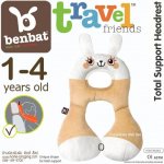 หมอนรองคอและศีรษะเด็ก BENBAT Travel Friends ให้นอนตามหลักสรีระ สำหรับวัย 1 - 4 ปี สีขาว ลายกระต่าย