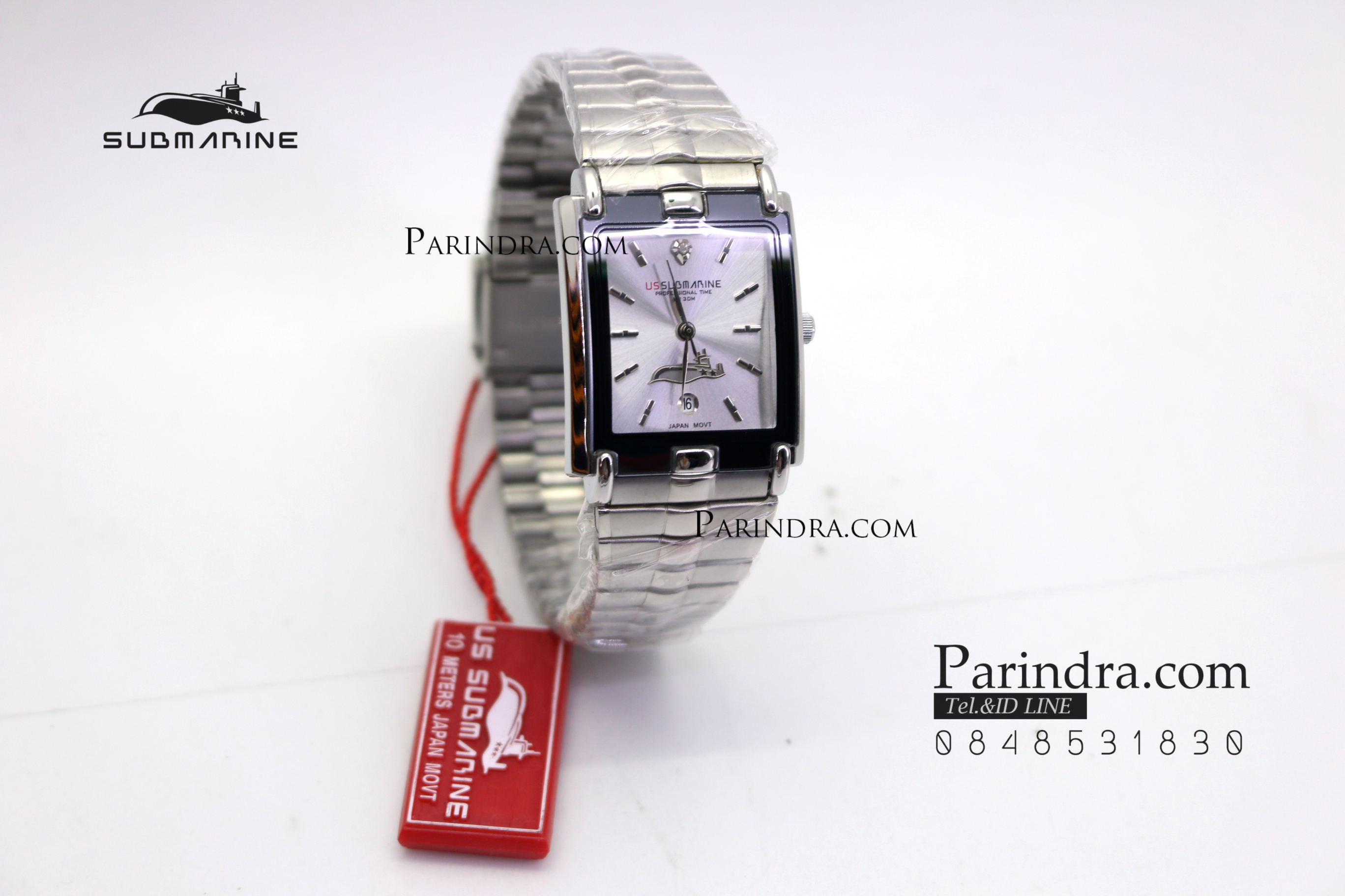 นาฬิกา U.S. submarine รุ่น SUB1014M เรือนใหญ่ สายสแตนเลสสีเงินล้วน เรือนใหญ่