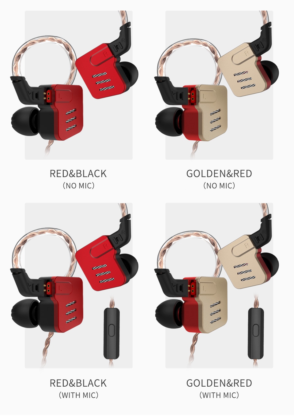 ขาย KZ BA10 หูฟัง 5 ไดร์เวอร์ Pure Balanced (5BA) ถอดสายได้