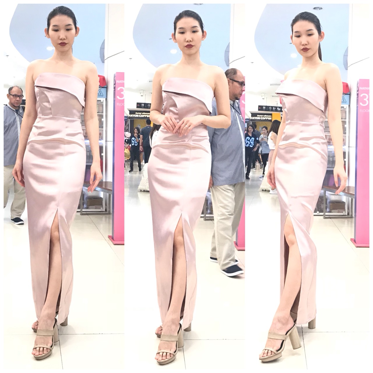 ชุดเพื่อนเจ้าสาว สีชมพู รวมแบบ ตัวอย่าง สั่งสีและแบบอื่นๆได้ เช่า 500