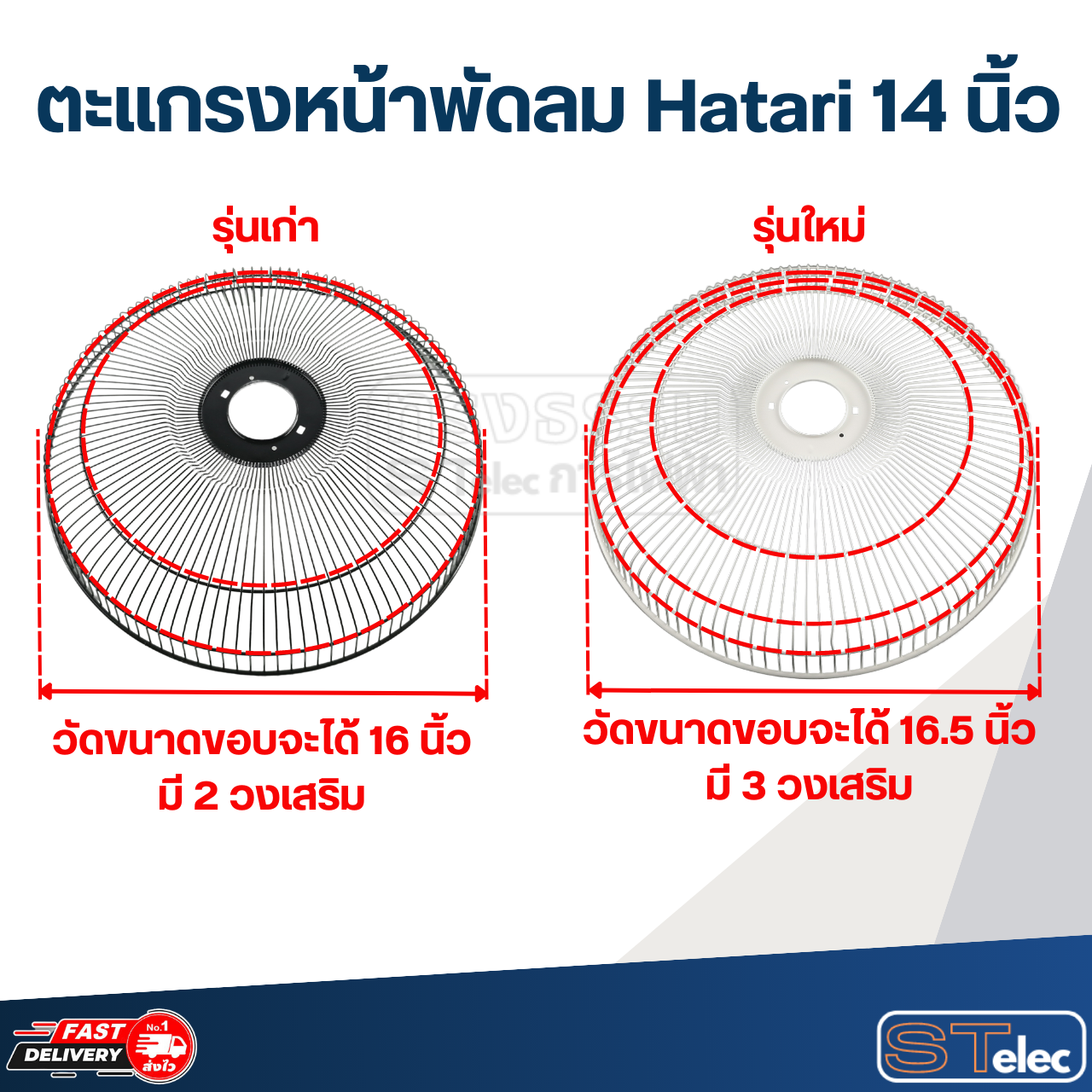 *เลิกจำหน่าย* ตะแกรงหน้า พัดลม Hatari ฮาตาริ14"