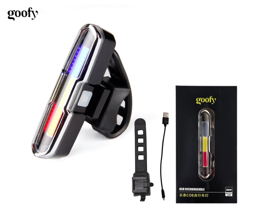 ไฟท้ายจักรยาน Goofy 3 สี สำหรับจักรยาน ชาร์จได้ USB