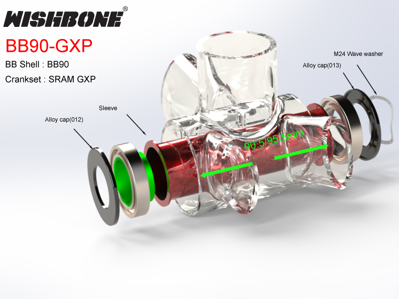 กะโหลก WISHBONE BB90-GXP สำหรับ จาน SRAM