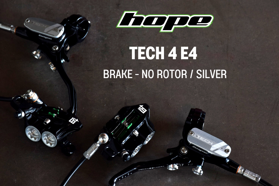 ชุดดิสเบรคหน้า-หลัง HOPE TECH4 E4 NO-ROTOR BRAKE SET (front+rear) "Our hard hitting downhill brake"