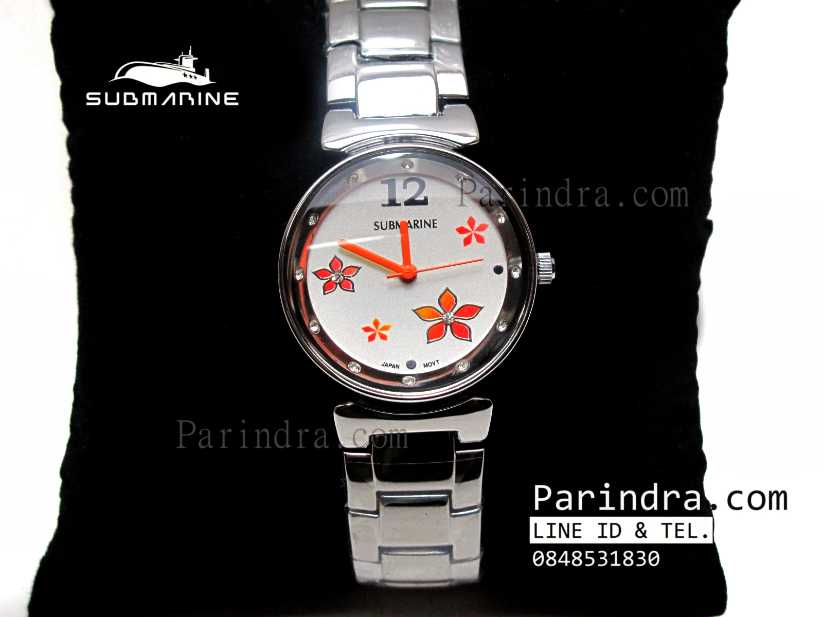 นาฬิกา U.S. submarine รุ่น J069L หน้าปัดดอกไม่ส้ม