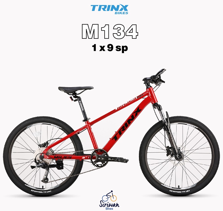 จักรยานเสือภูเขา TRINX M134 เกียร์ SHIMANO 9 สปีด โช้คหน้า ชุดดิสเบรคน้ำมัน Shimano เฟรมอลูมิเนียม ล้อ 24 นิ้ว TRINX MY2024 สำหรับเด็กโต