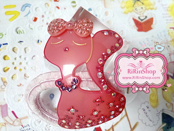 Rena chris ยางรัดผมแมวน้อยแต่งคริสตัล Swarovski (Pink)