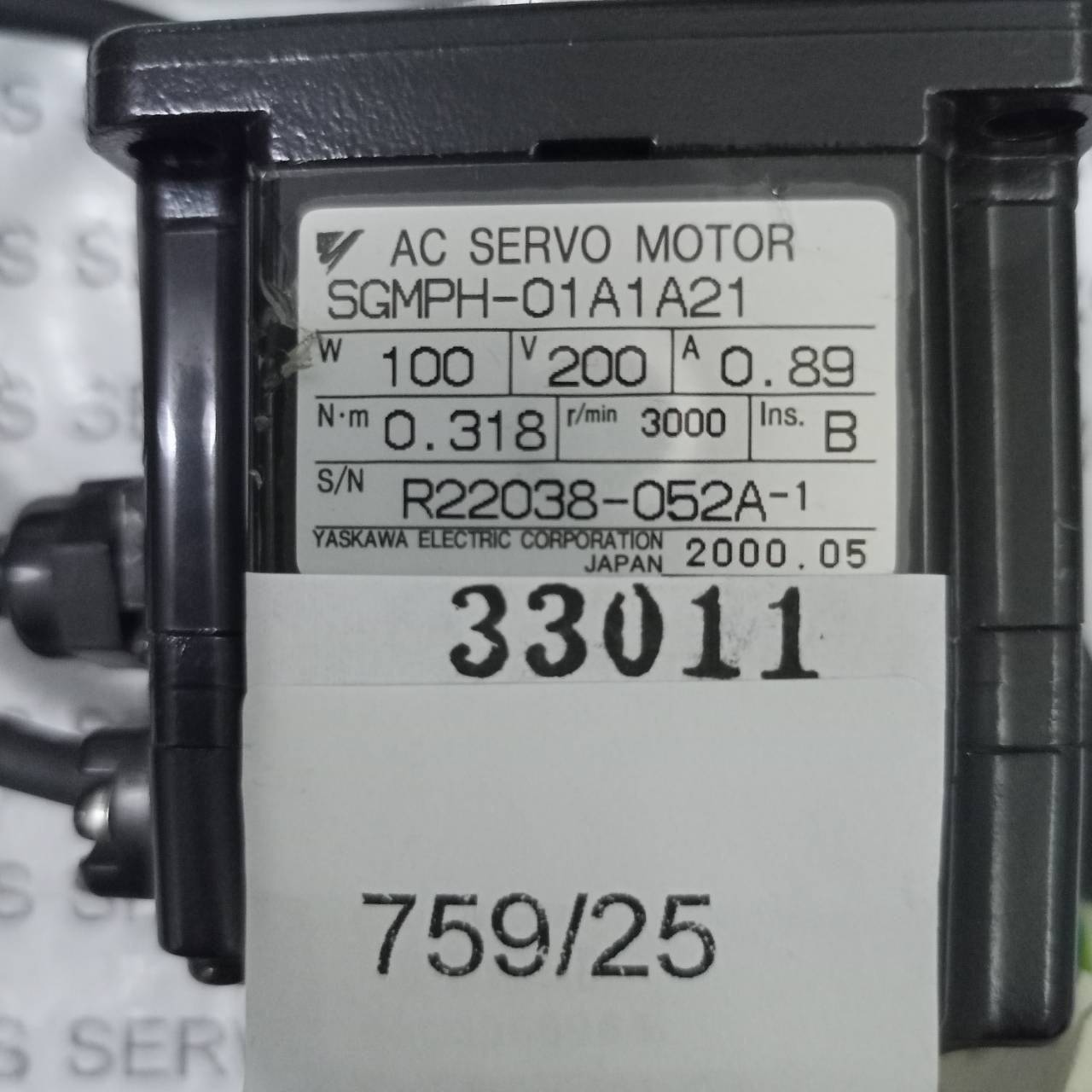 SGMPH-01A1A21 SERVO MOTOR " YASKAWA "