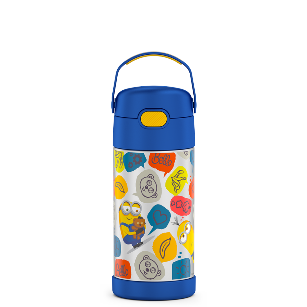 กระติกน้ำเก็บความเย็น มินเนี่ยน Thermos Vacuum Insulated Stainless Steel 12 Ounce Funtainer with Straw