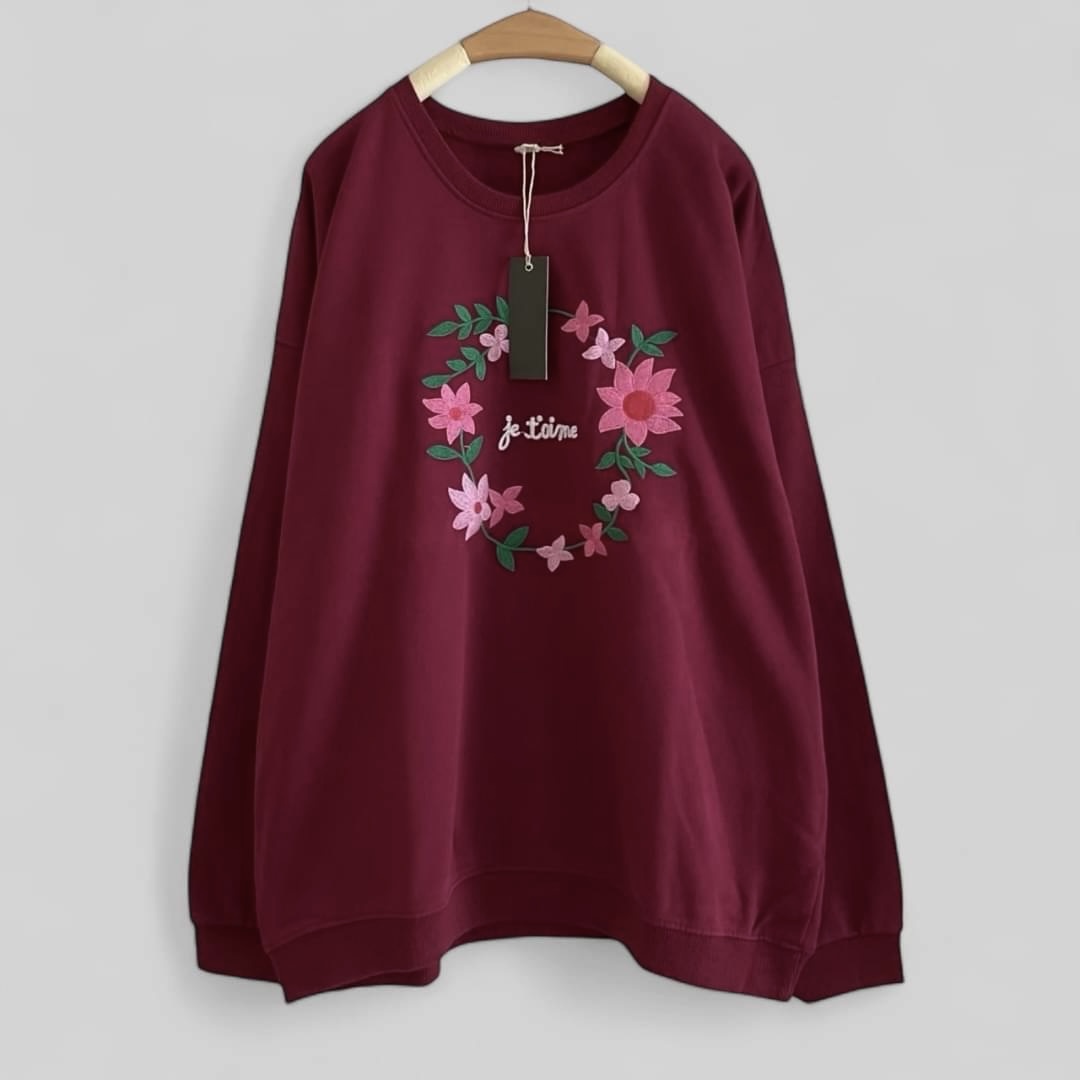 เสื้อยืดลายปักดอกไม้ 9am
