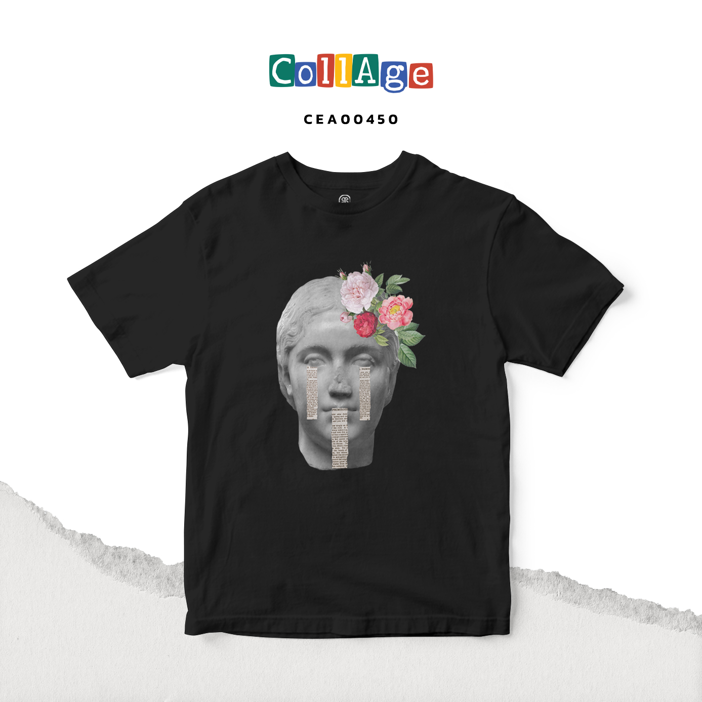 เสื้อยืดพิมพ์ลาย Collage Camila I รหัส CEA00450 สีดำ #เสื้อยืด #Collage