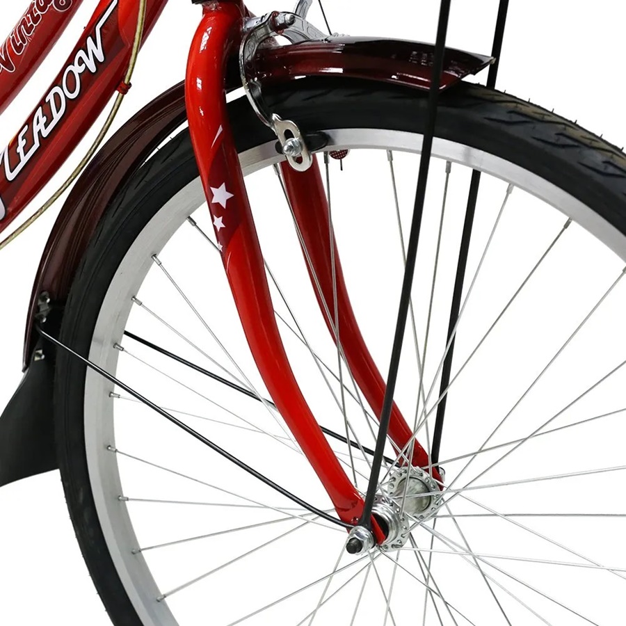 MEADOW housewife's bicycle, model CITY VINTAGE MIT, 26-inch wheels, with vintage basket, no gears.