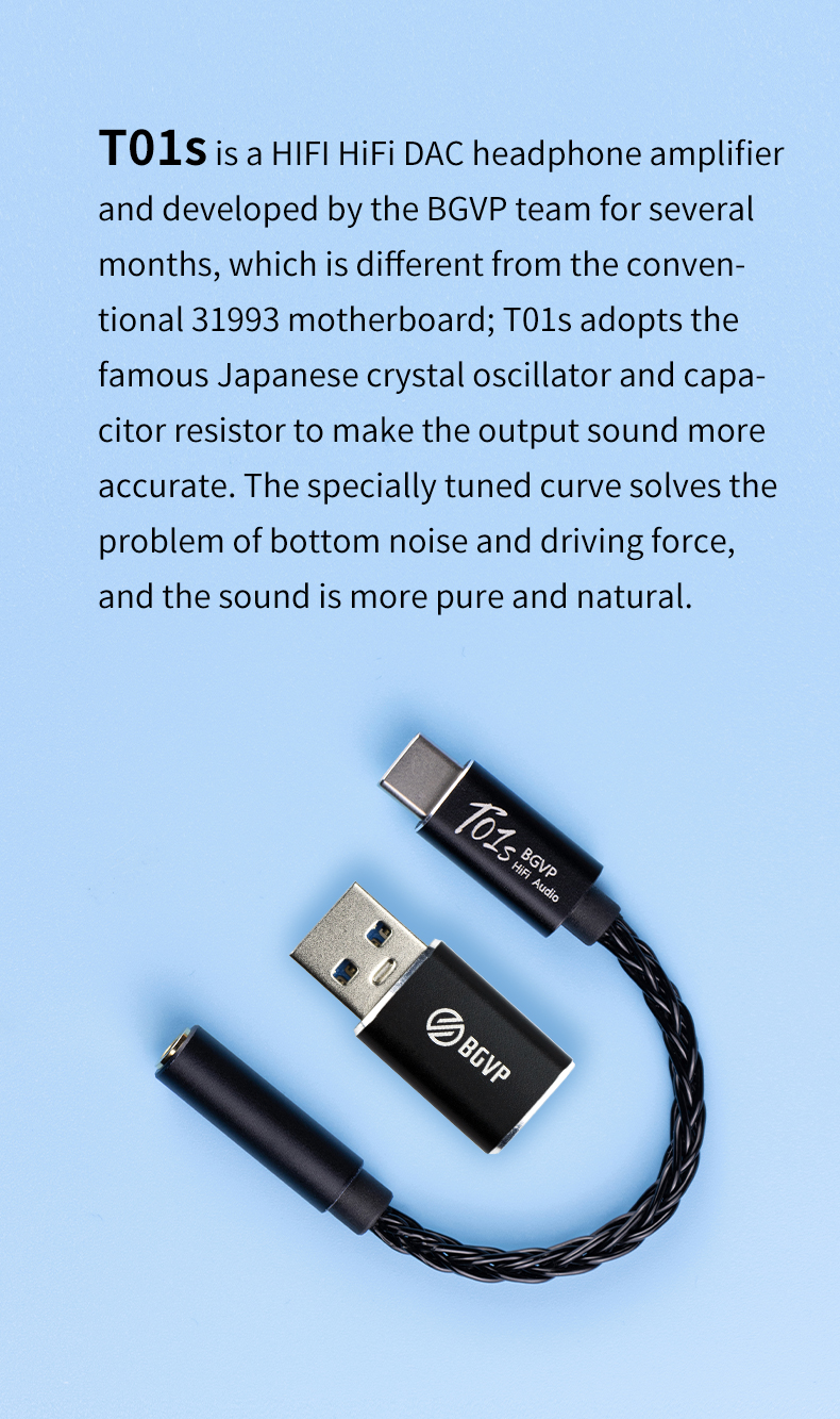 ขาย BGVP T01S DAC หางหนูระดับเทพ รองรับ Hi-Res, PCM 32Bit/384kHz