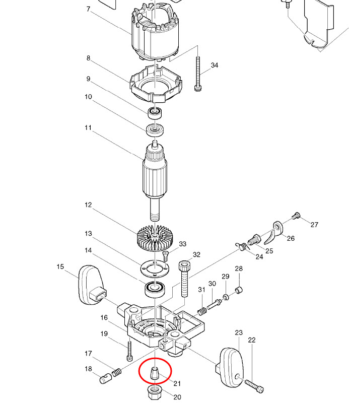 *เลิกจำหน่าย* #A2 ปากจับ เราเตอร์ (Router) Makita 3612BR, 3612C, 3600H, M3600, M3600B, RP1801, MT360, MT362 (ใช้Specเดียวกัน)