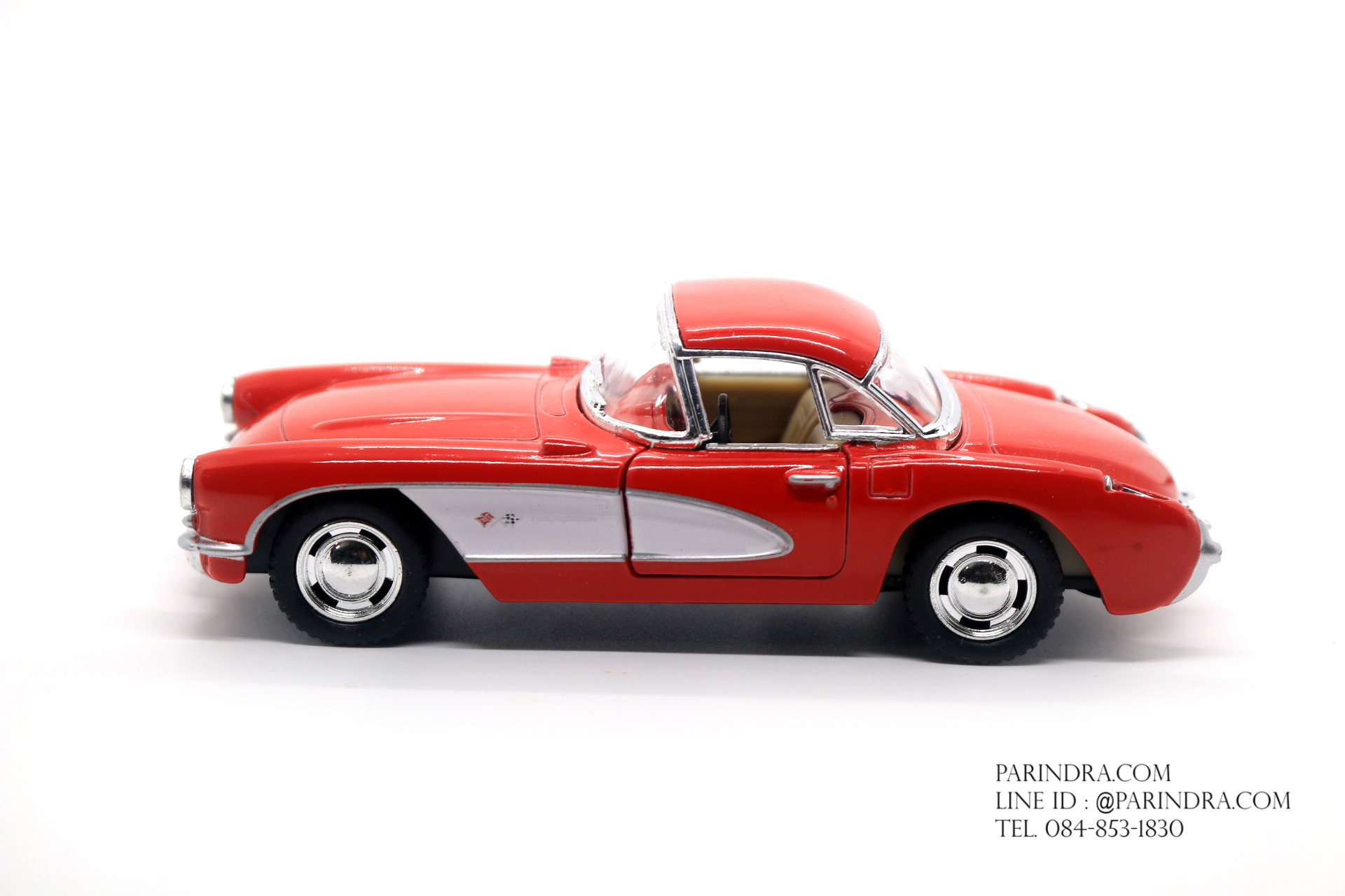 โมเดลรถเหล็ก รถจำลอง CHEVROLET CORVETTE 1957 สีแดง