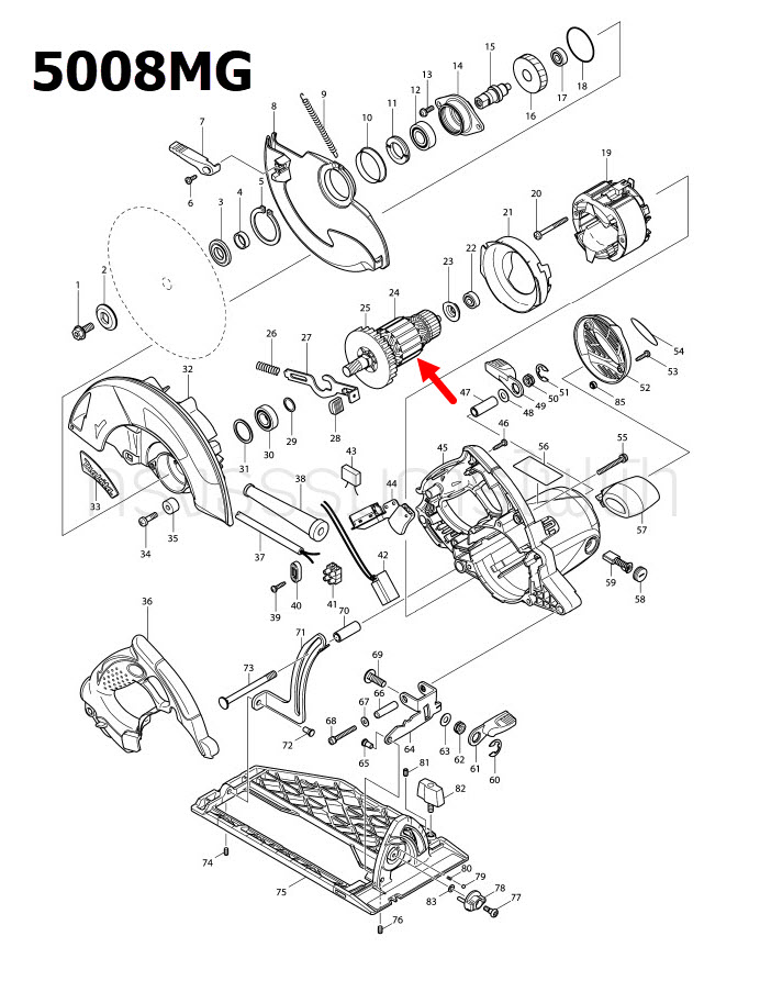 ทุ่น เลื่อยวงเดือน Makita มากีต้า 5008MG (แท้) ##(*)