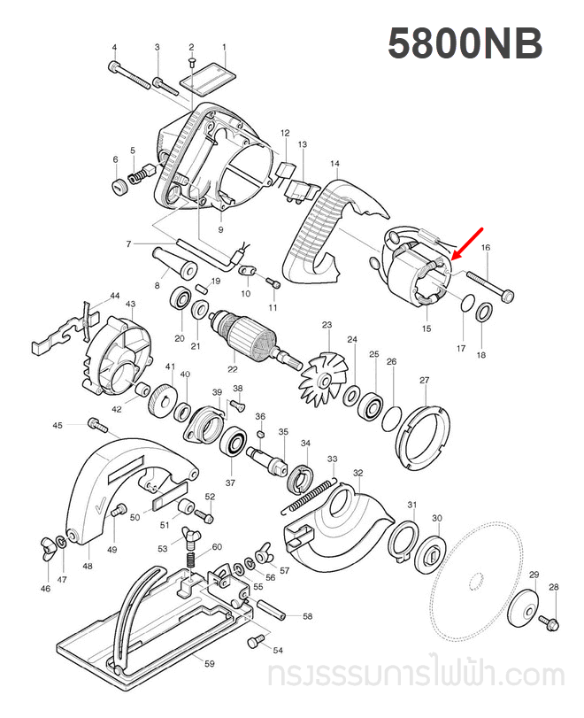 ฟิลคอยล์ หินเจียร Makita มากีต้า 5800B, 5800N, 5800NB [#15] (แท้) ##