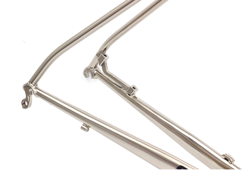 เฟรมเซ็ต เฟรมทัวร์ริ่ง SEABOARD Chromoly 4130 สี Chrome 700C Classic Cyclocross Cr-mo Frameset Disc Brake 4130