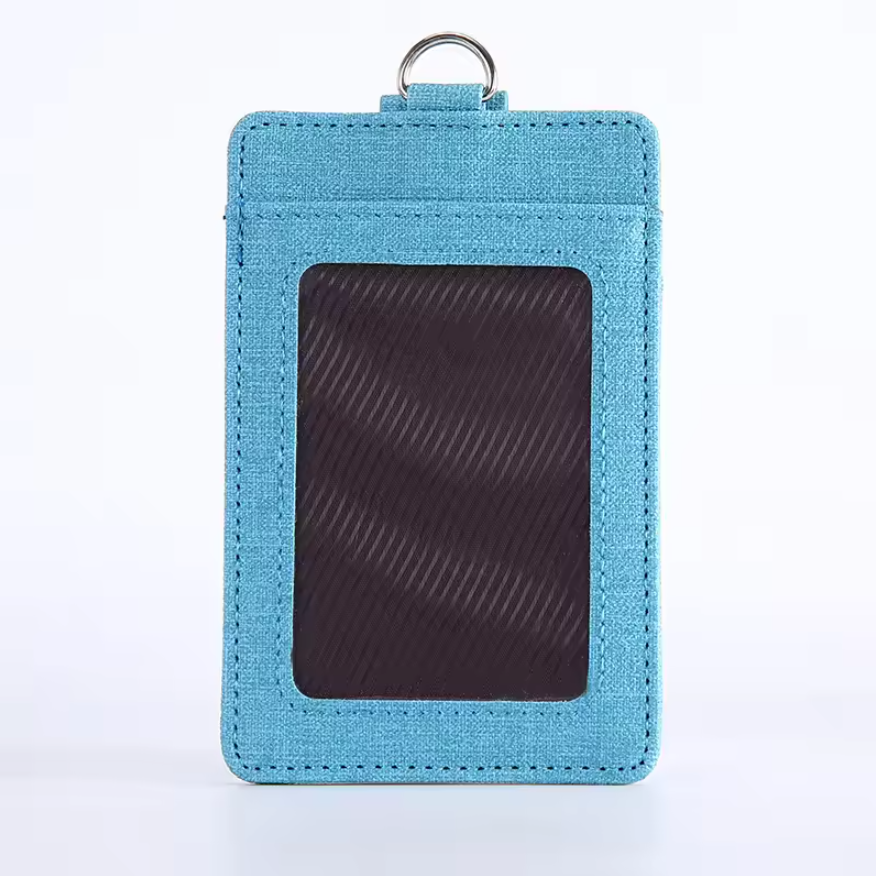 ซองใส่บัตรหนัง PU (มีช่องบัตรด้านหลัง) ขนาด 7.2*11 ซม. พร้อมสายคล้องคอ