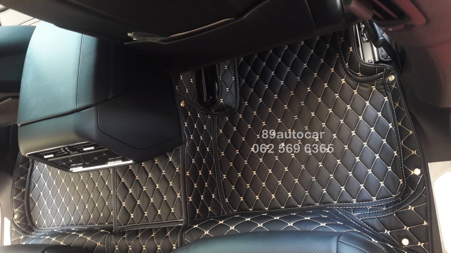 พรมปูพื้นรถยนต์ Porsche Cayenne E-Hybrid Coupe 2020 ปูพรม6D สีดำด้ายทอง เต็มคัน