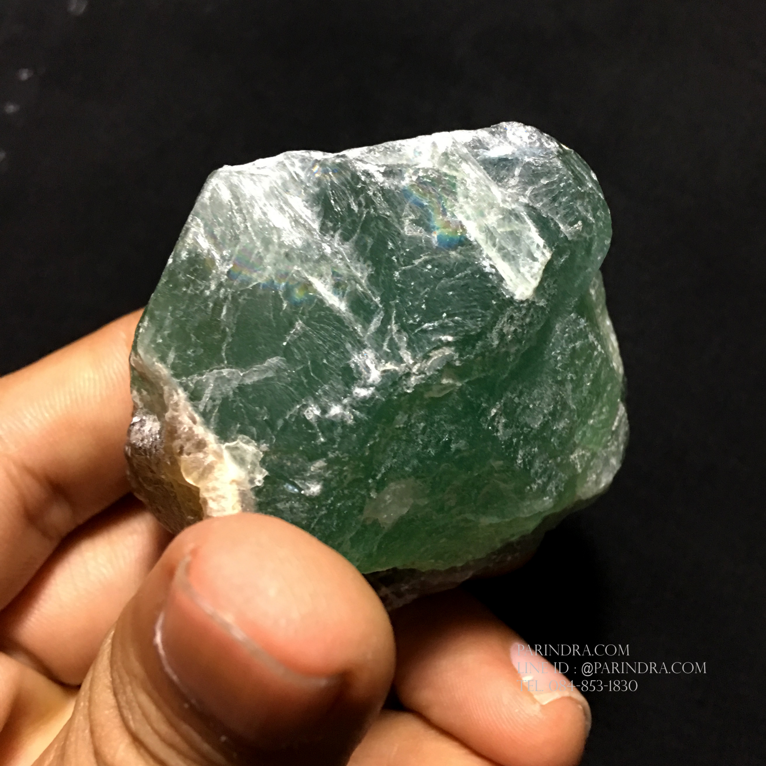 ก้อนแร่ฟลูออไรต์ Fluorite สีเขียวโปร่งแสง #FLU000