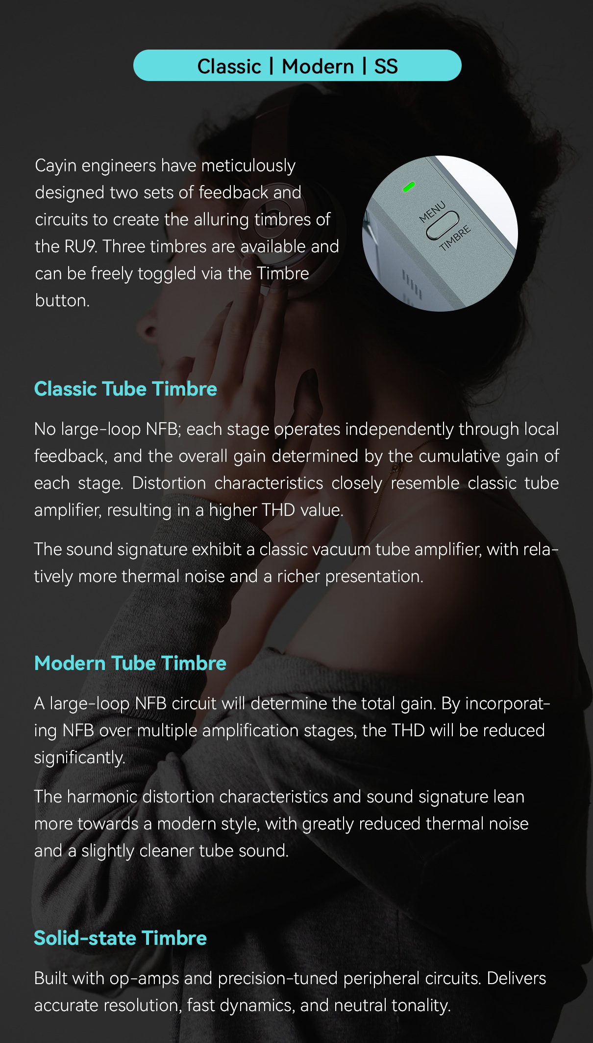 Cayin RU9 DAC/AMP พกพา หลอดสุญญากาศ Nutube 6p1 และ DAC Dual AK4493SEQ ประกันศูนย์ไทย