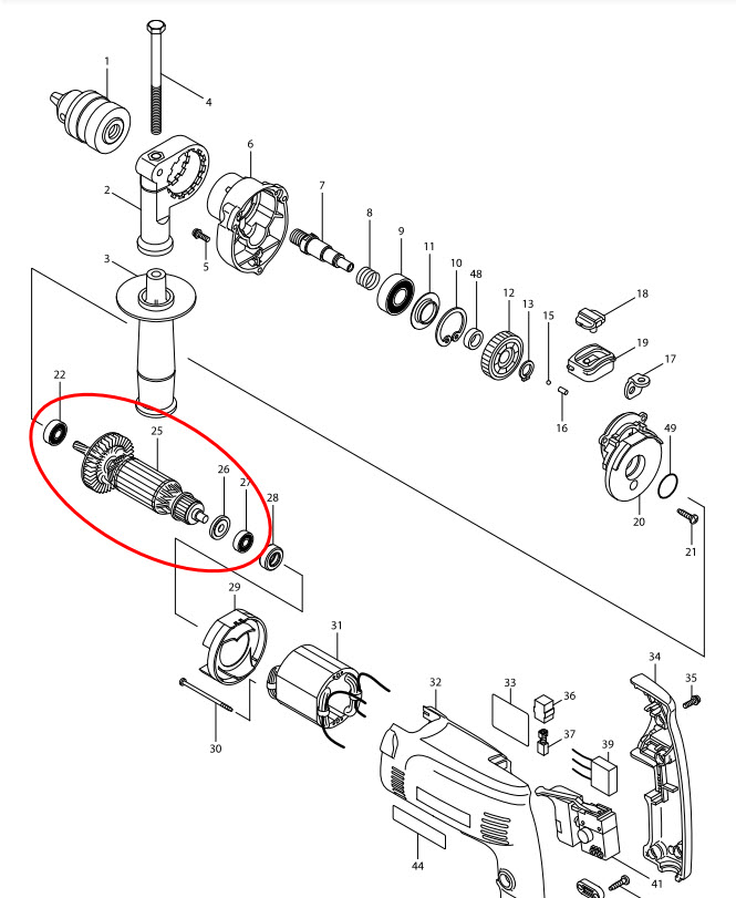 ทุ่น สว่าน Maktec มาคเทค รุ่น MT813 [#25] (แท้) ##