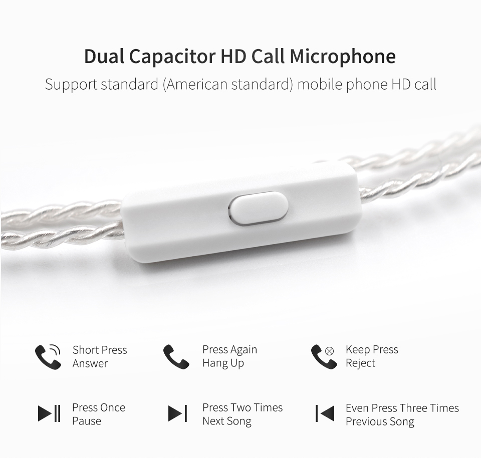 ขาย KZ Crystal สายอัพเกรดหูฟัง ทองแดงชุบเงินถัก คุณภาพสูง