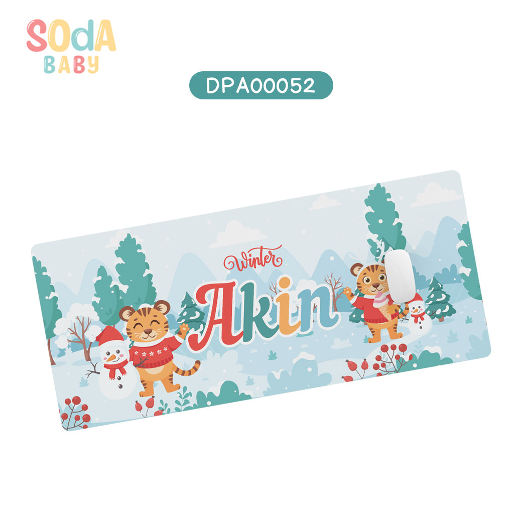 แผ่นรองเมาส์ Mouse Pad ลาย Winter #ใส่ชื่อได้ รหัส DPA00052 ⛄️❄️#Winter #SOdAbaby