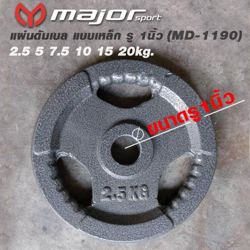 แผ่นดัมเบลชนิดเหล็ก รู 1นิ้ว
