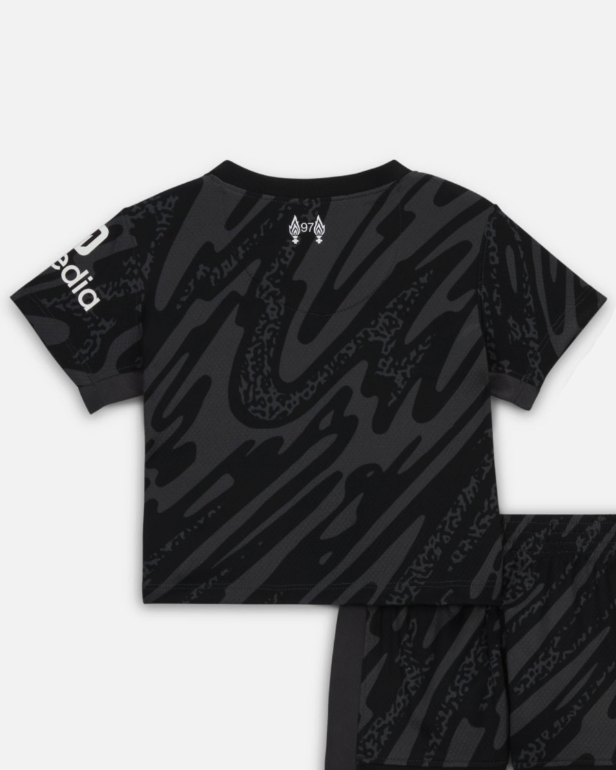 เสื้อผู้รักษาประตูเด็กเล็กลิเวอร์พูล 2024 2025 ทีมเหย้า Nike Infants 24/25 Black Goalkeeper ของแท้