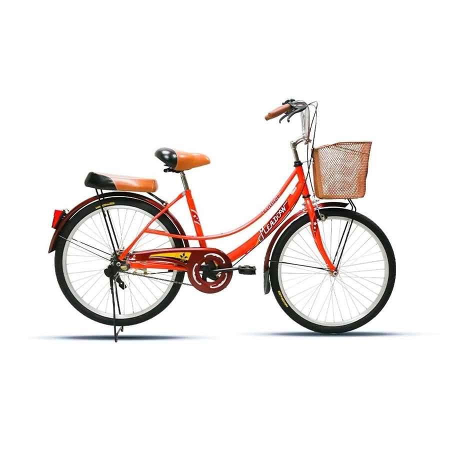 MEADOW housewife's bicycle, model CITY VINTAGE MIT, 24-inch wheels, with vintage basket, no gears.