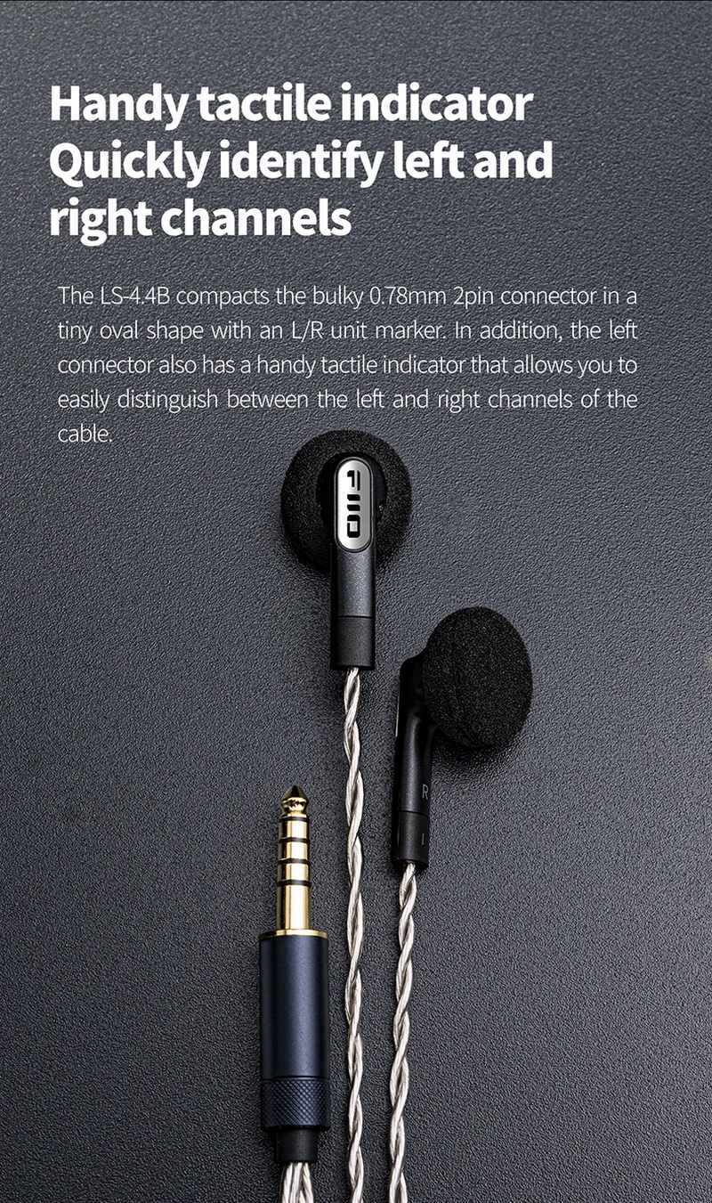 FiiO LS-4.4B สายอัพเกรดหูฟังทองแดงชุบเงิน โครงสร้าง Litz คุณภาพสูง