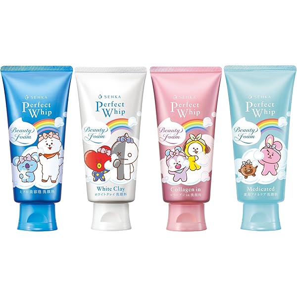 SENKA Perfect Whip Line Friends BT21 120 g. สูตรออริจินอล / Collagen In / White Clay / Medicated